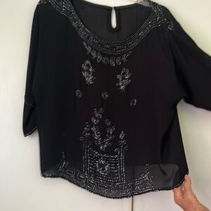Black Beaded Blouse